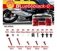 195 Stück Universelles Motorrad-Windschutzscheiben-Verkleidungsschrauben-Set