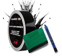 1A Style Sticker Blackline-Serie Zierleisten Folie zum Folieren von Auto Chromleisten Frontgrill 10M Selbstklebend (Schwarz Glanz, 30mm Bundle)