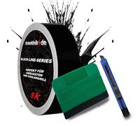 1A Style Sticker Blackline-Serie Zierleisten Folie zum Folieren von Auto Chromleisten Frontgrill 10M Selbstklebend (Schwarz Matt, 30mm Bundle)