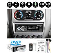 1DIN Autoradio mit MP3 USB Bluetooth Freisprech AUX-Eingang DVD CD FM TF Schwarz