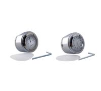 1er 7/8" wasserdichtes Motorrad Lenker Quarz Thermometer + Uhr Aluminium G