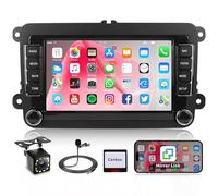 1G+32G Android Autoradio 2 Din für VW Golf 5 6 Passat Polo Tiguan Touran Caddy Skoda SEAT 7 Zoll Touchscreen Autoradio mit GPS Navi WiFi Mirror Link Bluetooth FM/RDS/EQ Lenkradsteuerung Rückfahrkamera