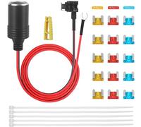 1m KFZ-Zigarettenanzünder mit Sicherungssatz KFZ-Adapter Add-a-Circuit TAP-Adapterkabel 1,0mm Kabel mit 12V Sicherungshalter für Micro Mini Standard ATM APM Flachsicherungen (Mini)