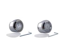 1Pcs 7/8" wasserdichtes Motorrad Lenker Quarz Thermometer + Uhr Aluminium G