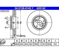 1x ATE Bremsscheibe 24012601421 Renault Scenic 1 Vorderachse