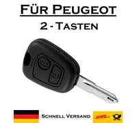 1x Autoschlüssel Gehäuse für Peugeot - Ersatz 2 Tasten PKW Fernbedienung KS24