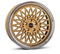 Borbet, B, 7x17 ET25 4x100 64, gold rim polished