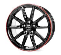 1x BORBET DESIGN LX19 black glossy red ring 8.0Jx19 5x108 ET50