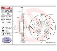 1x BREMBO Bremsscheibe Vorderachse Ø 342mm für Mercedes Benz 09.B475.11