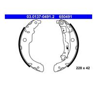 1x Bremsbackensatz ATE 03.0137-0491.2 passend für CITROËN PEUGEOT