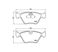 1x Bremsbelagsatz, Scheibenbremse BREMBO P 06 022 passend für BMW