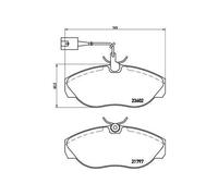 1x Bremsbelagsatz, Scheibenbremse BREMBO P 23 083 passend für CITROËN FIAT