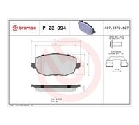 1x Bremsbelagsatz, Scheibenbremse BREMBO P 23 094 passend für LANCIA