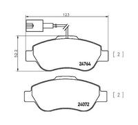 1x Bremsbelagsatz, Scheibenbremse BREMBO P 24 150 passend für FIAT FORD