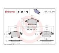 Bremsbelagsatz BREMBO P 24 173, Vorne