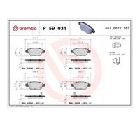 BREMBO Bremsbelagsatz Scheibenbremse PRIME LINE P 59 031 für OPEL ASTRA CC F35