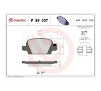 Bremsbelagsatz, Scheibenbremse | Brembo, Anzahl Verschleißanzeiger: 1 pro Achse, Dicke/Stärke: 14 mm, Höhe: 43,9 mm