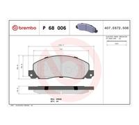 1x Bremsbelagsatz, Scheibenbremse BREMBO P 68 006 passend für OPEL RENAULT