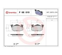 BREMBO P 68 010 Bremsbelagsatz, Scheibenbremse