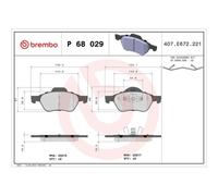 1x Bremsbelagsatz, Scheibenbremse BREMBO P 68 029 passend für RENAULT