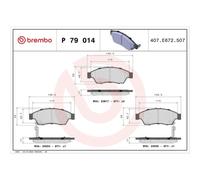 1x Bremsbelagsatz, Scheibenbremse BREMBO P 79 014 passend für SUZUKI