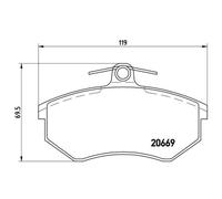 1x Bremsbelagsatz, Scheibenbremse BREMBO P 85 092 passend für AUDI SEAT SKODA