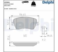 Bremsbelagsatz DELPHI LP3551, Vorne