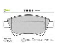 Valeo Bremsbelagsatz, Scheibenbremse 598558 Anzahl pro Packung 4