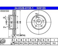 Bremsscheibe ATE PowerDisc 24.0328-0155.1, 1 Stück