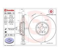 Bremsscheibe BREMBO 09.D895.13, vorne, belüftet, hochkarbonisiert, 1 Stück