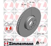 Bremsscheibe Vorderachse rechts Zimmermann 150.2915.20