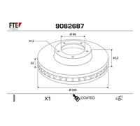 1x Bremsscheibe FTE 9082687 passend für AUDI VW BENTLEY