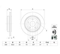 Bremsscheibe BOSCH 0 986 479 G84 hinten, belüftet, hochkarbonisiert, 1 Stück