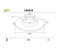 VALEO Bremsscheibe 197819 Hinterachse voll 280mm 12mm für VW