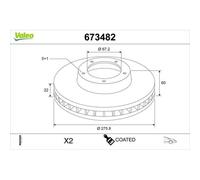 Valeo Bremsscheibe 673482 – vorne rechts/links belüftet 276 mm für Mercedes‑Benz