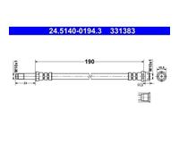 1x Bremsschlauch ATE 24.5140-0194.3 passend für VAG