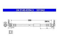 1x Bremsschlauch ATE 24.5140-0354.3 passend für MERCEDES-BENZ