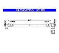 1x Bremsschlauch ATE 24.5165-0215.3 passend für VAG