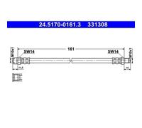 1x Bremsschlauch ATE 24.5170-0161.3 passend für SEAT VAG EICHER