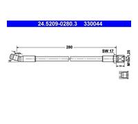 1x Bremsschlauch ATE 24.5209-0280.3 passend für FIAT