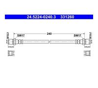 1x Bremsschlauch ATE 24.5224-0240.3 passend für VAG