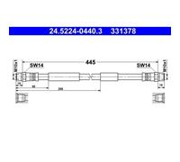 1x Bremsschlauch ATE 24.5224-0440.3 passend für VAG