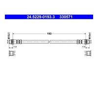 1x Bremsschlauch ATE 24.5229-0193.3 passend für NISSAN RENAULT