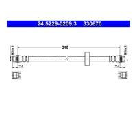 1x Bremsschlauch ATE 24.5229-0209.3 passend für RENAULT