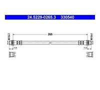 1x Bremsschlauch ATE 24.5229-0265.3 passend für CITROËN RENAULT