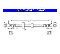 1x Bremsschlauch ATE 24.5237-0334.3 passend für VAG