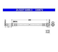 1x Bremsschlauch ATE 24.5237-0490.3 passend für MERCEDES-BENZ