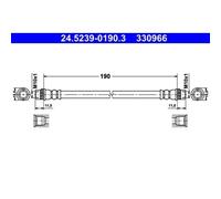 1x Bremsschlauch ATE 24.5239-0190.3 passend für CITROËN PEUGEOT