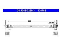 1x Bremsschlauch ATE 24.5246-0260.3 passend für CITROËN PEUGEOT