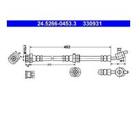 1x Bremsschlauch ATE 24.5266-0453.3 passend für NISSAN